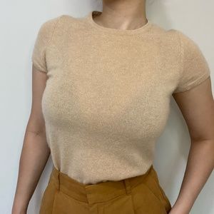 Beige cashmere sweater shirt